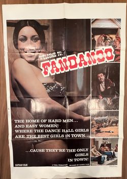 Original 1970s WELCOME TO FANDANGO Movie Poster 27x41 Western Exploitation Adults Only