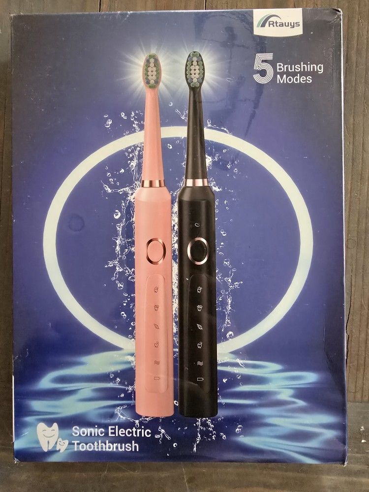Sonic Electric Toothbrush Pink & Blue 5 Brushing Modes 