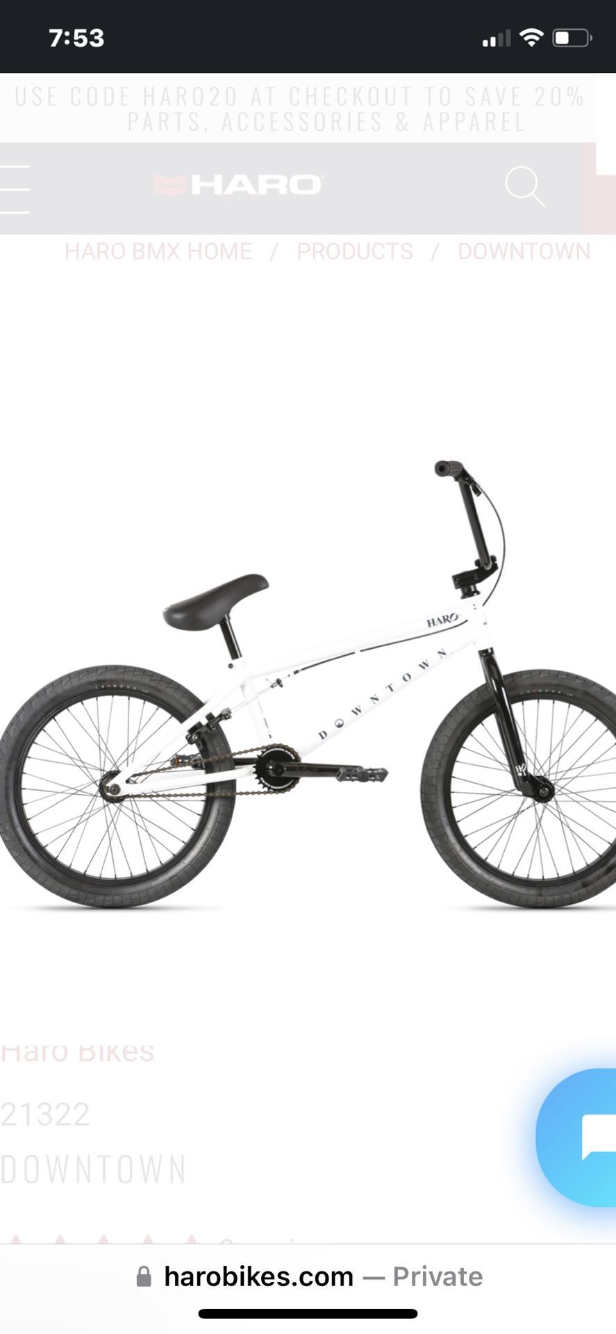 Haro Downtown Bmx Bike New!
