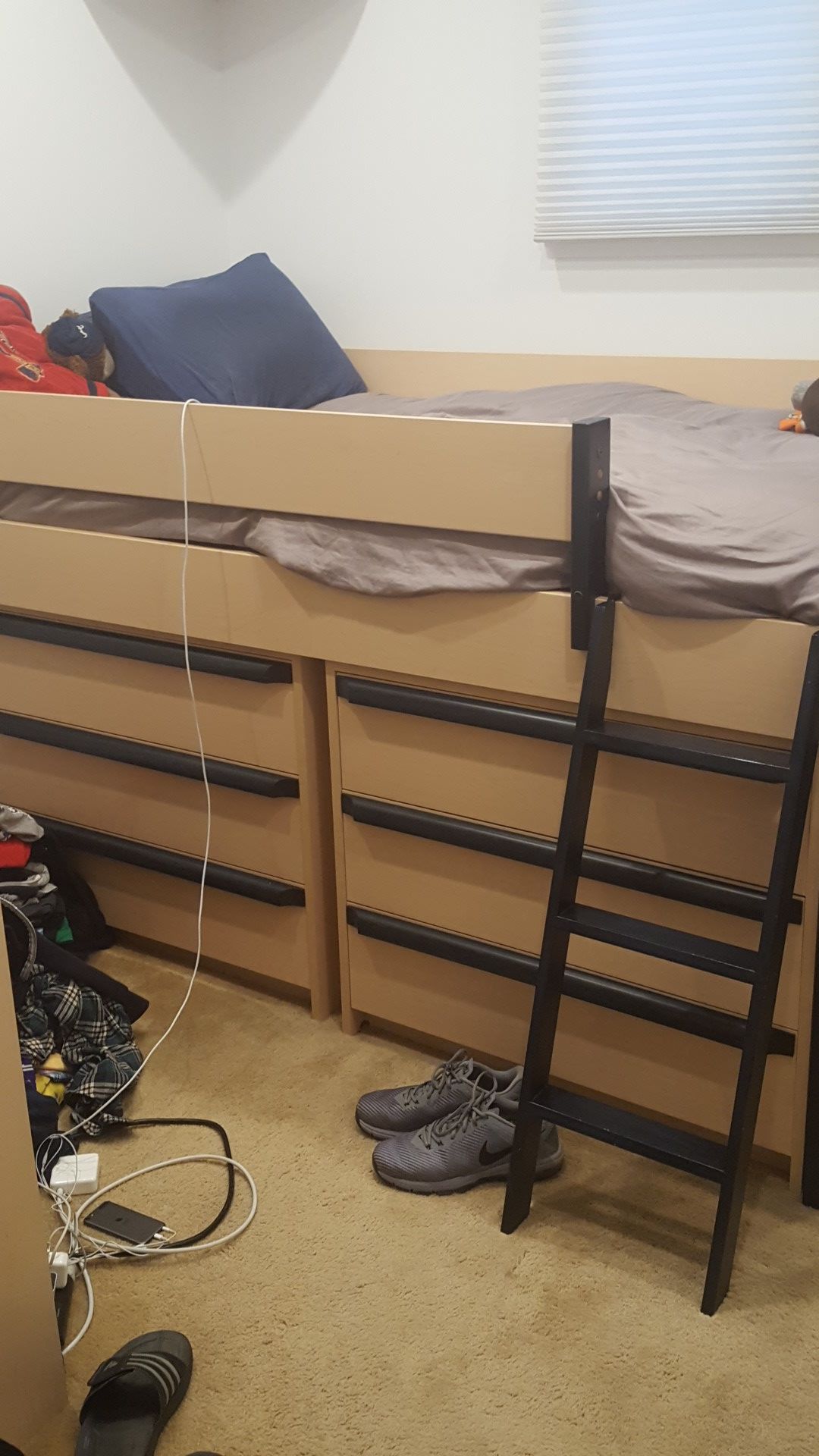 Boy's Bed, two 3 Drawer dressers, desk, and hutch