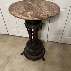 Vintage Steel Marble Table / Plant holder 