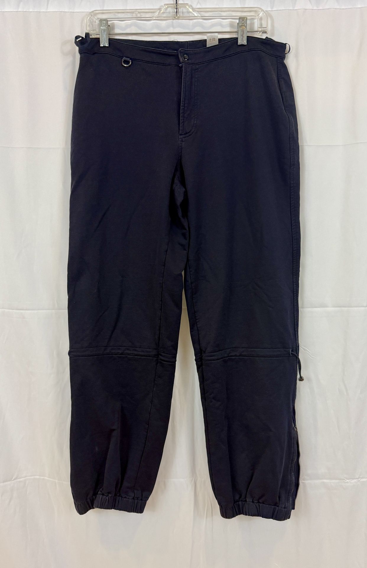 Dana Buchman Y2K Navy Blue Funky Ankle Pants Drawstrings Zippers Fun, Size L