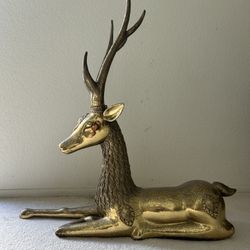 BRASS DEER by Sarreid  31 Tall VINTAGE 1970'S Large Rare heavy  