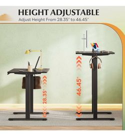 40 Inch Standing Desk with One-Piece Top, Computer Desk, Black