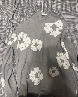 Grey Denim Tear Hoodie