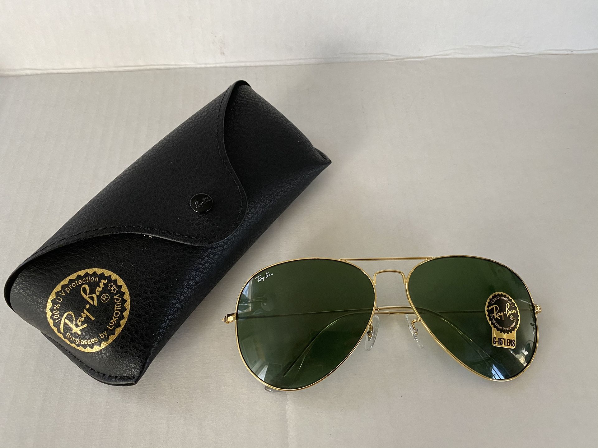 Ray Ban RB 3026 L2846 62mm Silver/Green Aviator Sunglasses 58 14