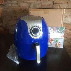 Air Fryer Cook’s Essentials 5.3 Qt. Digital With 10 Presets Cobalt Blue & Cookbook New