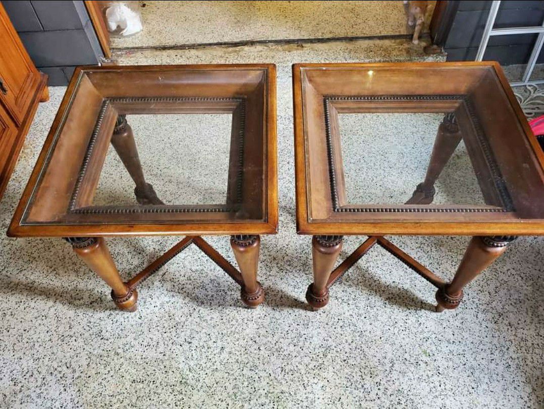 2 Glass top tables