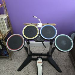 Nintendo Wii Rock Band Drum Set NWDMS2 With Dongle