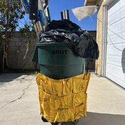 Uline trash can w/ trash can dolly
