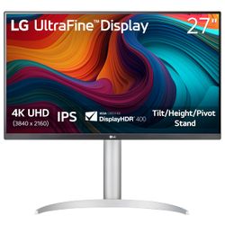 LG 27UP650K-W 27-inch Ultrafine 4K UHD (3840 x 2160) IPS Computer Monitor, 60Hz, 5ms, DisplayHDR 400, Reader Mode