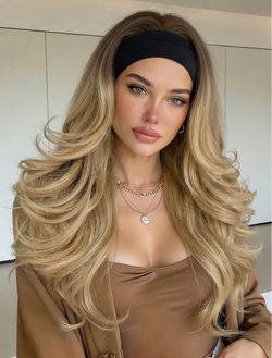 Long Blonde Ombre Headband Wig