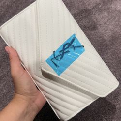 white Ysl Cross Body Bag 