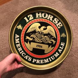 Vintage Vintage 12 Horse American’s Premium Ale Tin Serving Tray 