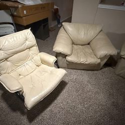 Leather Sofa And Chairs 