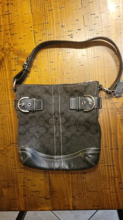 Coach Slim SOHO Black Canvas/Leather Shouler Bag
