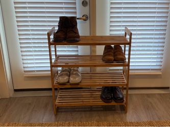 Bamboo shoe rack (can be stacked or side by side) 15.5” H x 28” W x 11.5” D