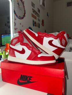 Air Jordan 1 High Red and White Sneakers