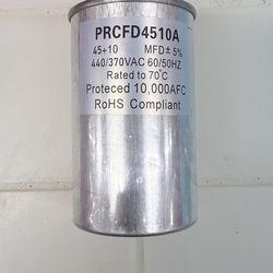 Titan HD PRCFD4510A 45+10 MFD Dual Run Capacitor 440/370V Round HVAC