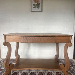 Antique Oak Library Table