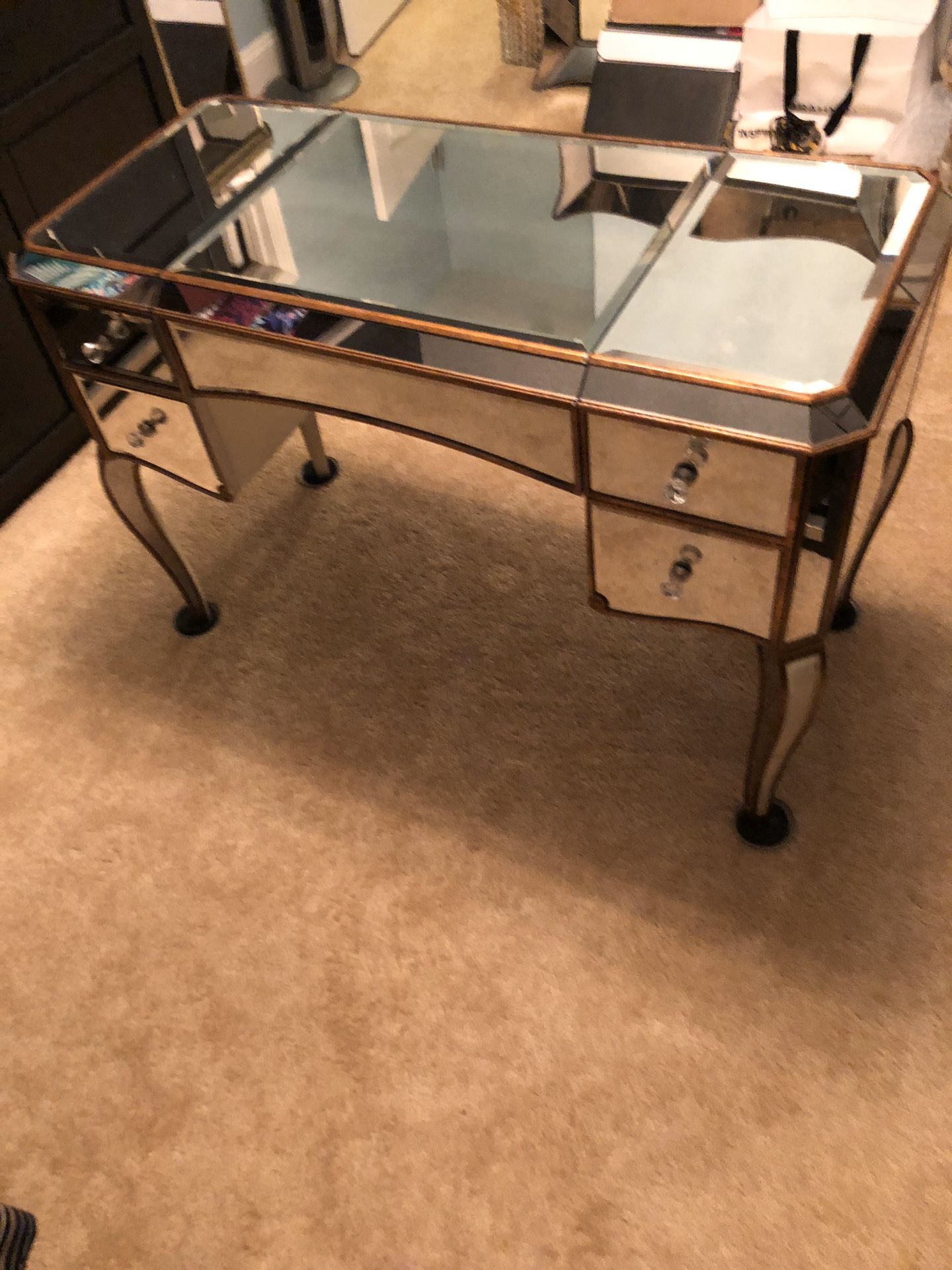 Mirrored vanity or desk