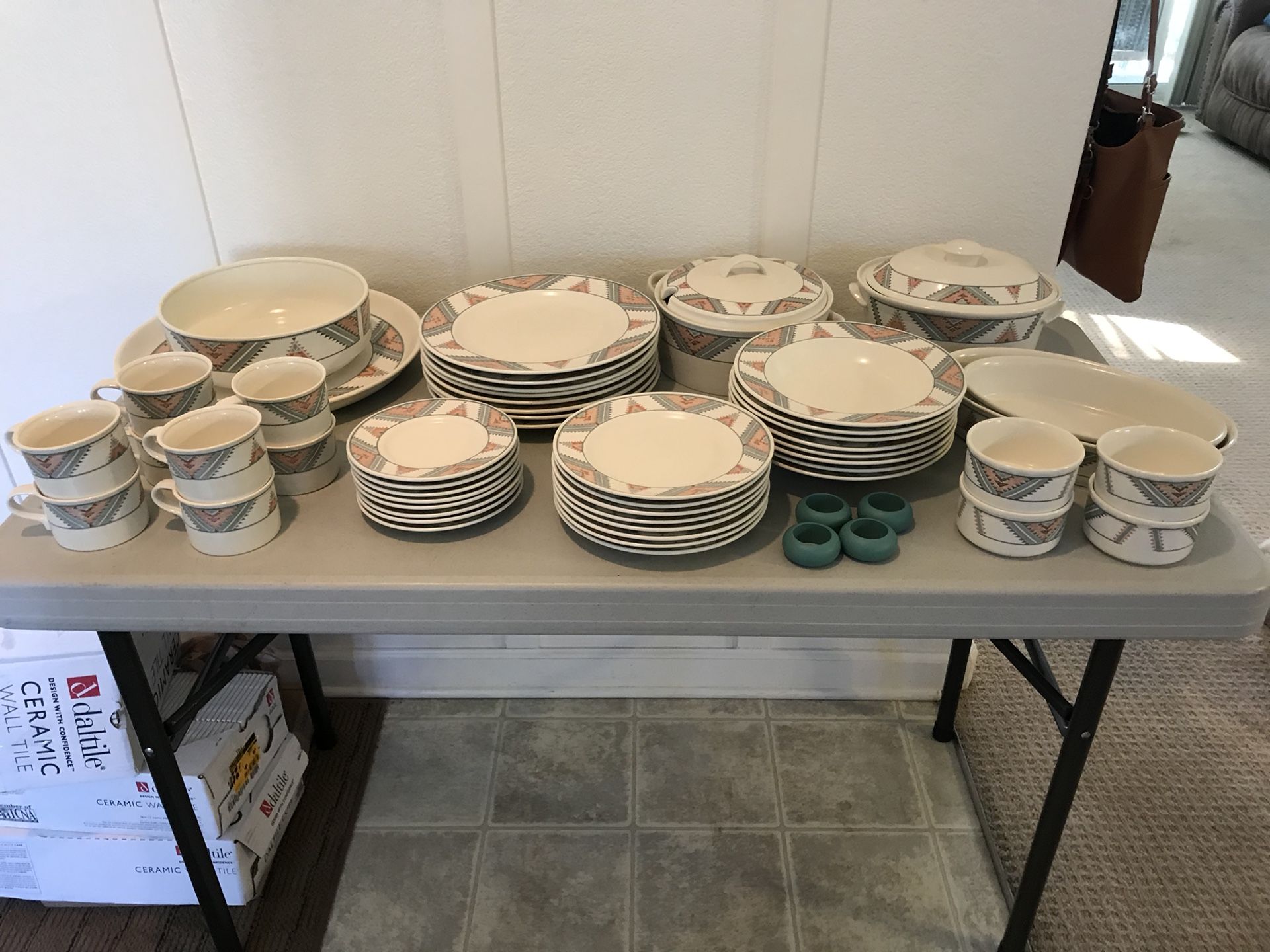 MIKASA INTAGLIO CAC24 SANTA FE DISH SET SERVICE FOR 8 SEE DESCRIPTION FOR MORE INFORMATION
