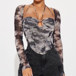 Long Sleeve Corset Top