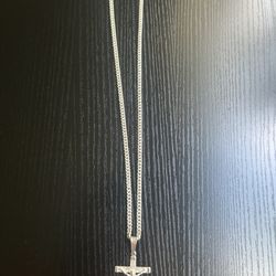 Heavy 950 Silver Chain w/ Crucifix Pendant – 47.4g – Premium Silver
