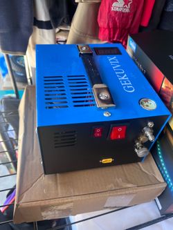 PCP Air Compressor 4500Psi/30Mpa Water/Oil Free PCP Air Pump Rifle,12V Automotive DC 110V AC PCP Airgun Compressor With Power Converter,Built-in Fan,S