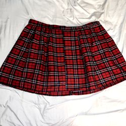 SHEIN Curve Plus Size Plaid Skirt