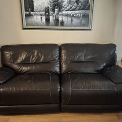 Leather recliner couch
