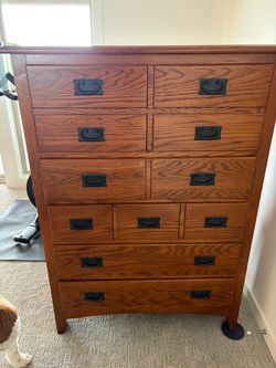 Mission Style Oak Tall Dresser