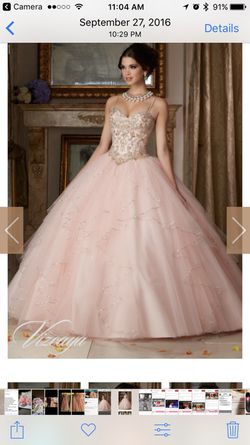 Dress: Beautiful Blush Rose gown by designer Vizcaya.