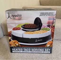 Brand New Appetit Heated Taco Serving Set