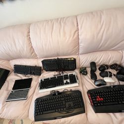 LOT OF RGB LIGHT UP KEYBOARDS AND MOUSES 