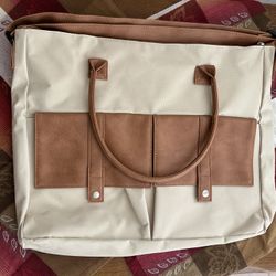 TOTE BAG TAN AND BROWN    NEW