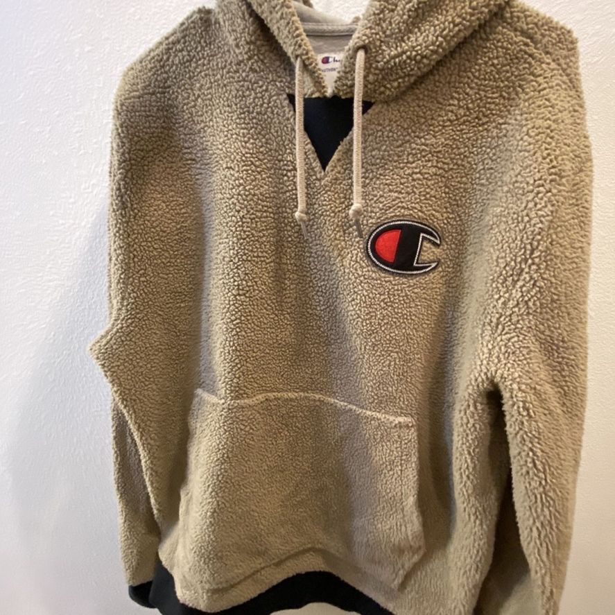 Champion sherpa shop hoodie khaki