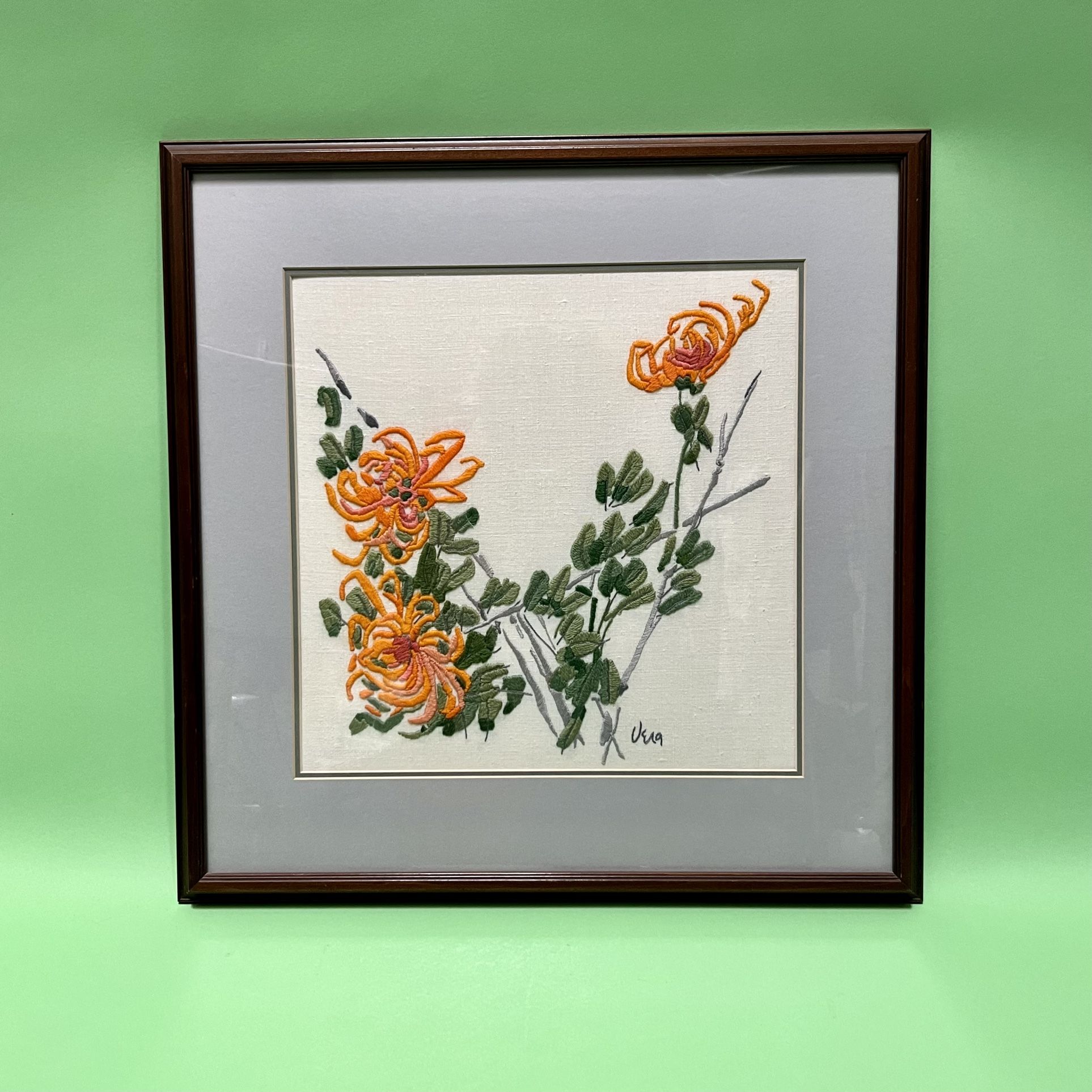 Vintage Vera Neumann Crewel Embroidery