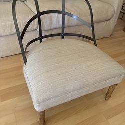 Modern Hoop-Back Accent Chair - Linen Seat - Designer Piece