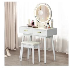 Vanity with touch screen mirror