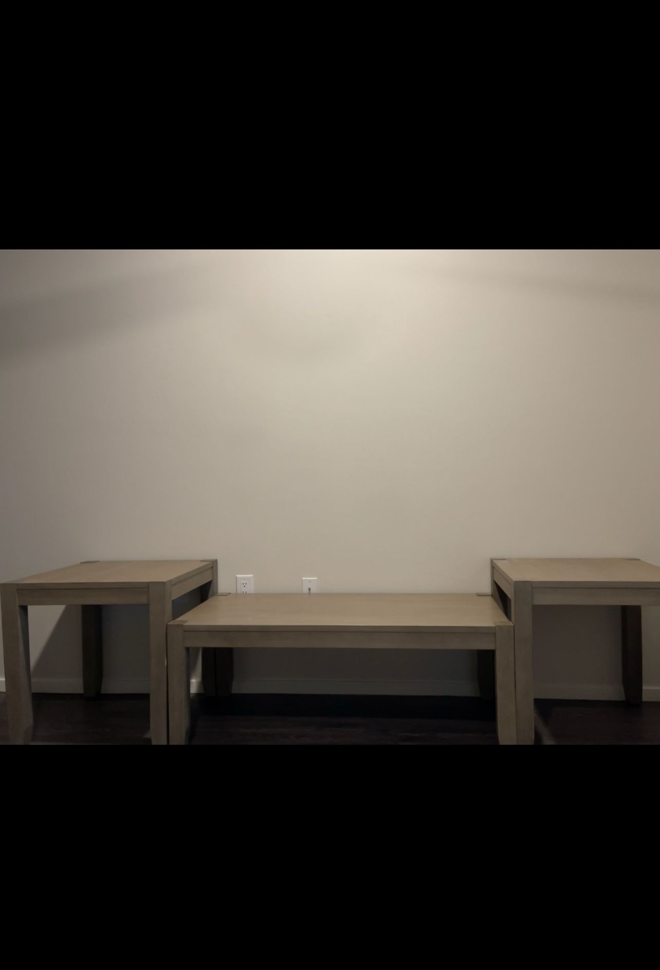 Ivory/Brown Coffee Table Set-$50