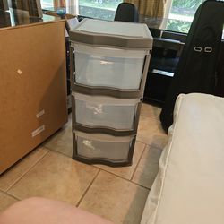 Grey / Clear 3 Tier Storage Drawers