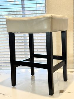 Cream Leather Stool
