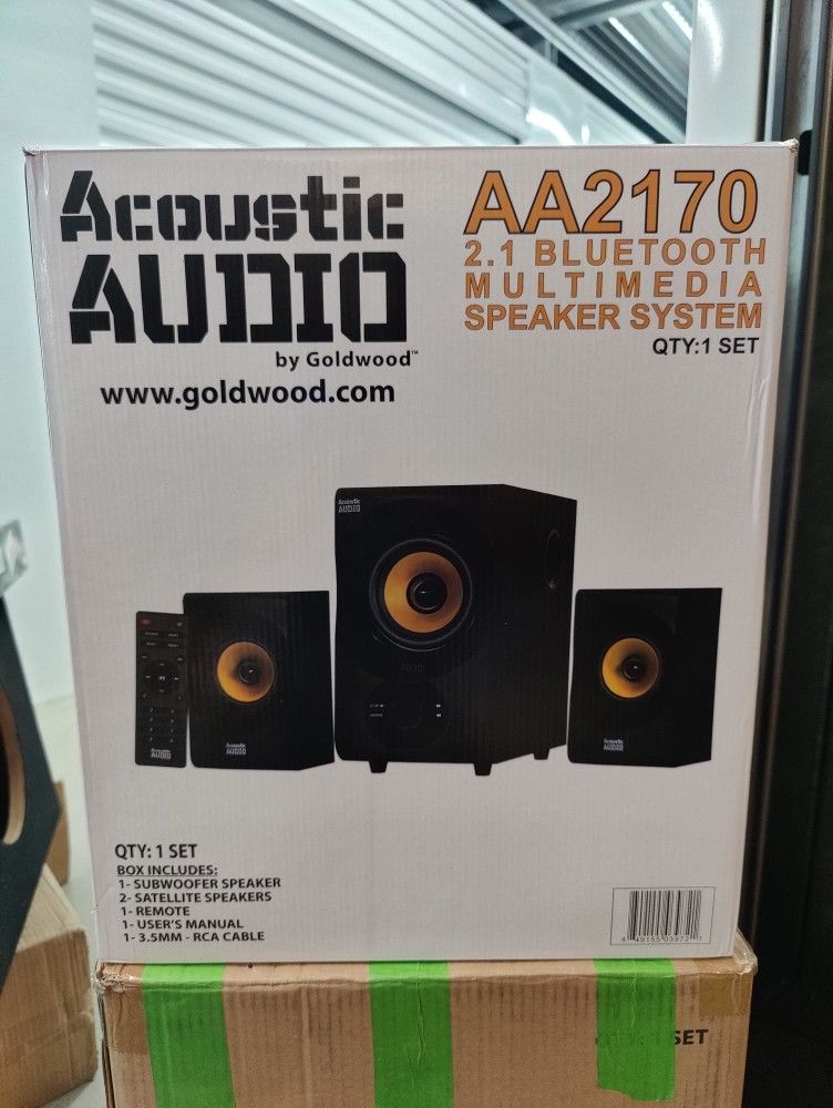 Acoustic Audio by Goldwood Bluetooth 2.1 Speaker System 2.1-Channel Home Theater Speaker System, Black (AA2170)