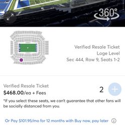 Colts tickets GB VS. IND