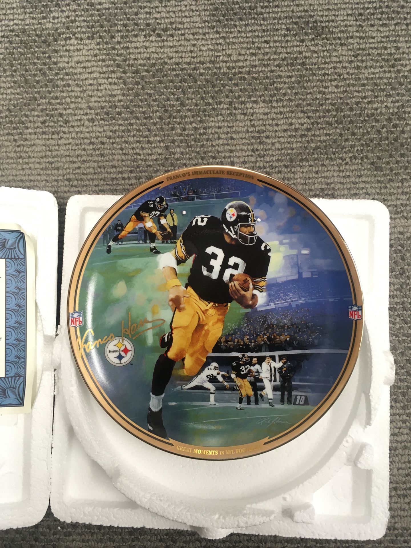 Franco's Immaculate Reception plate