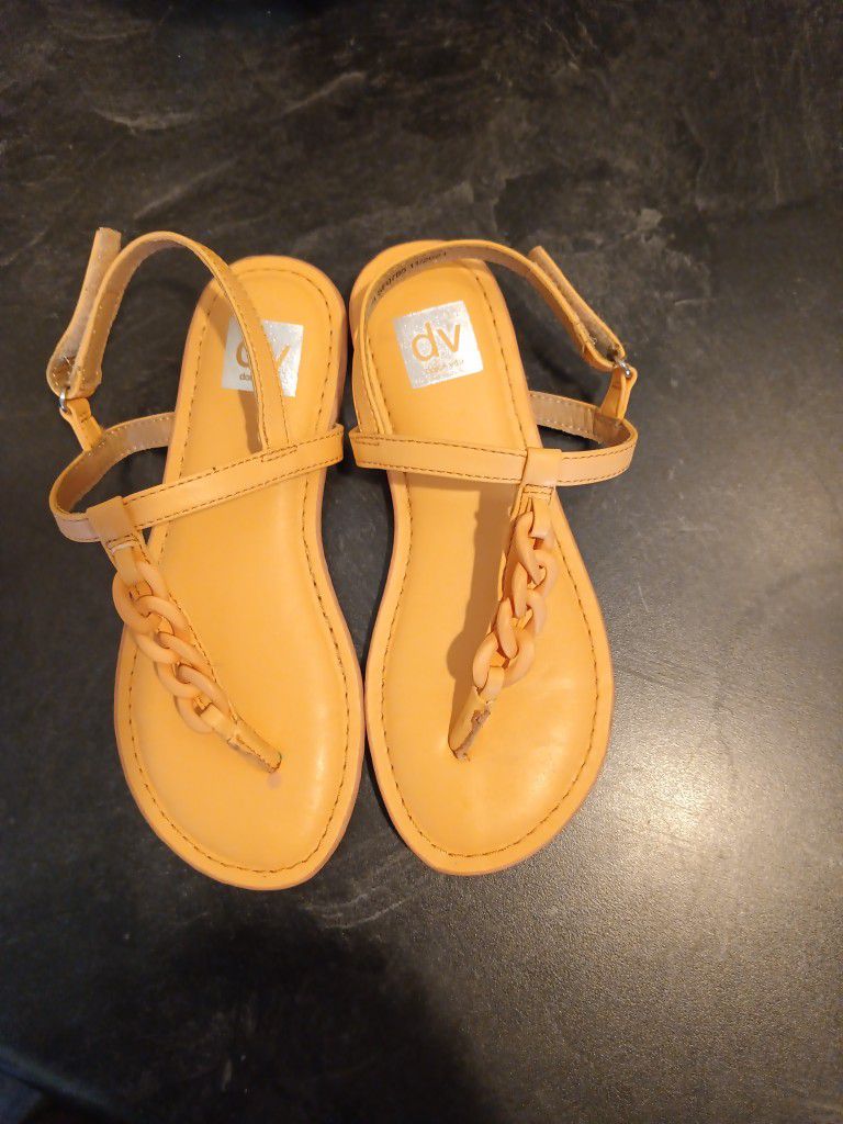 Dolce Vita . Orange Leather Sandals. Size 2 Girls
