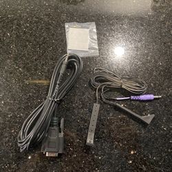 TiVo 2 Head IR Blaster Control Cable Emitter Purple Black & DB 9 to 3.5mm cable
