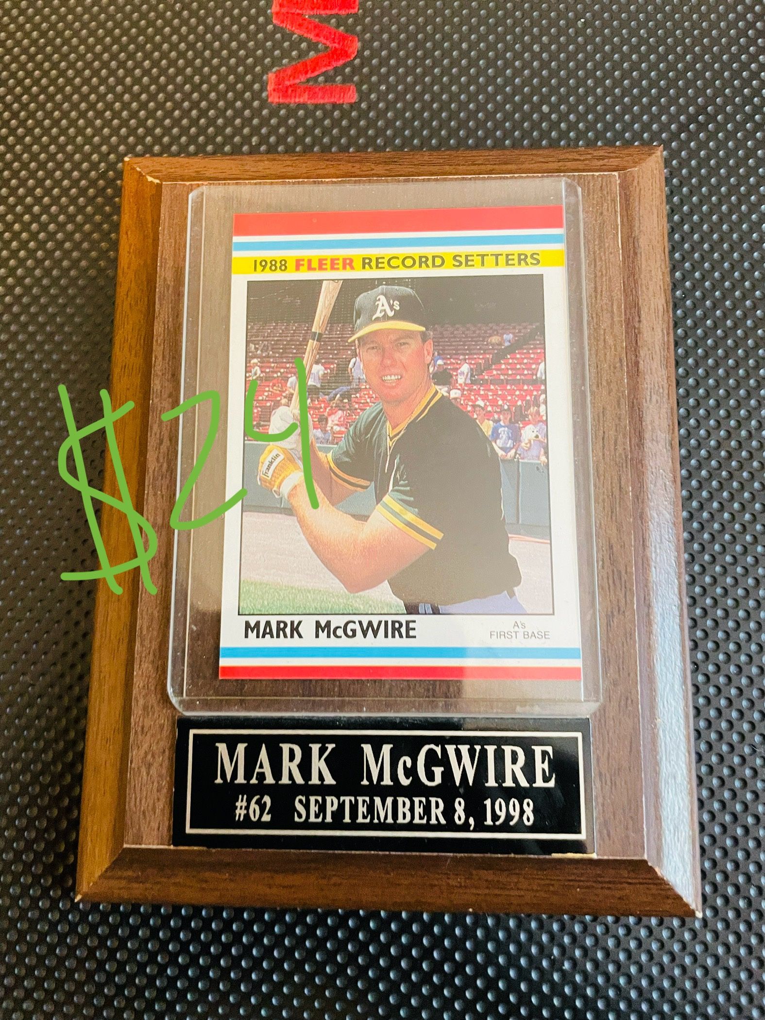 Mark McGwire #62 Baseball Card Plaque Oakland A’s
