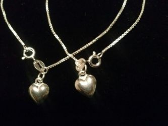 sterling silver pair of anklet
